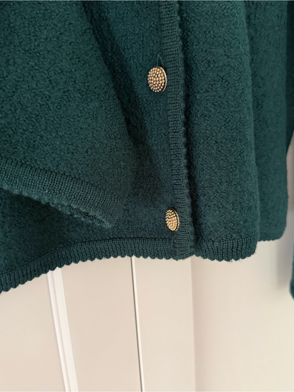 VTG 100% Wool Lady Jacket - Emerald Green, Gold Buttons - Picture 5 of 10